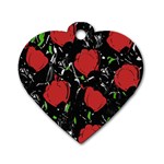 Red roses Dog Tag Heart (One Side)