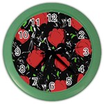 Red roses Color Wall Clocks
