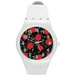 Red roses Round Plastic Sport Watch (M)