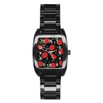 Red roses Stainless Steel Barrel Watch