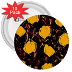 Yellow roses  3  Buttons (10 pack) 