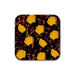 Yellow roses  Rubber Square Coaster (4 pack) 