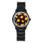 Yellow roses  Stainless Steel Round Watch