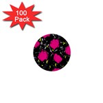 Pink roses  1  Mini Buttons (100 pack) 