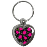 Pink roses  Key Chains (Heart) 