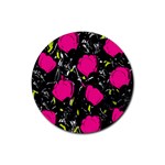 Pink roses  Rubber Coaster (Round) 