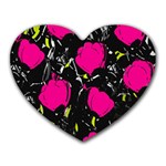 Pink roses  Heart Mousepads