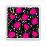 Pink roses  Memory Card Reader (Square) 