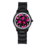 Pink roses  Stainless Steel Round Watch