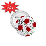 Red roses 2 1.75  Buttons (10 pack)