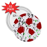 Red roses 2 2.25  Buttons (10 pack) 