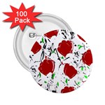 Red roses 2 2.25  Buttons (100 pack) 