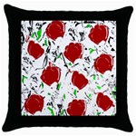 Red roses 2 Throw Pillow Case (Black)