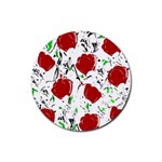 Red roses 2 Rubber Coaster (Round) 