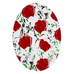 Red roses 2 Oval Ornament (Two Sides)