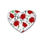 Red roses 2 Rubber Coaster (Heart) 