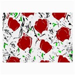 Red roses 2 Large Glasses Cloth