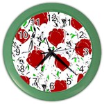 Red roses 2 Color Wall Clocks