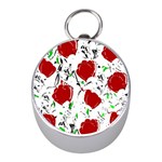 Red roses 2 Mini Silver Compasses