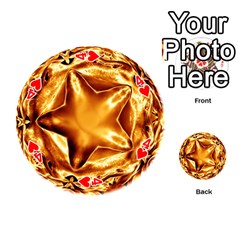 Elegant Gold Copper Shiny Elegant Christmas Star Playing Cards 54 (Round)  from UrbanLoad.com Front - Heart4