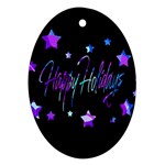 Happy Holidays 6 Oval Ornament (Two Sides)