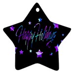 Happy Holidays 6 Star Ornament (Two Sides) 
