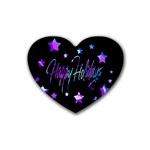 Happy Holidays 6 Rubber Coaster (Heart) 