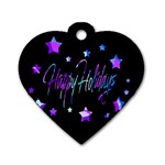 Happy Holidays 6 Dog Tag Heart (Two Sides)