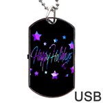Happy Holidays 6 Dog Tag USB Flash (Two Sides) 
