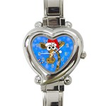 Xmas giraffe - blue Heart Italian Charm Watch