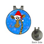 Xmas giraffe - blue Hat Clips with Golf Markers