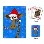 Xmas giraffe - blue Playing Card