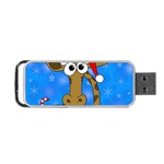 Xmas giraffe - blue Portable USB Flash (One Side)