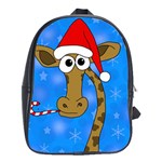 Xmas giraffe - blue School Bags (XL) 