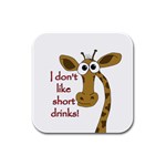 Giraffe joke Rubber Square Coaster (4 pack) 