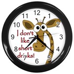Giraffe joke Wall Clocks (Black)