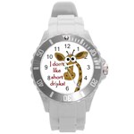Giraffe joke Round Plastic Sport Watch (L)