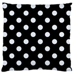Polka Dots - Pastel Blue on Black Standard Flano Cushion Case (Two Sides)