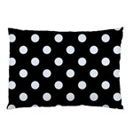 Polka Dots - Pastel Blue on Black Pillow Case (Two Sides)