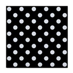 Polka Dots - Pastel Blue on Black Face Towel