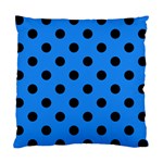Polka Dots - Black on Dodger Blue Standard Cushion Case (One Side)