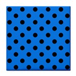 Polka Dots - Black on Dodger Blue Face Towel