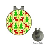 Xmas reindeer pattern - yellow Hat Clips with Golf Markers