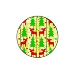 Xmas reindeer pattern - yellow Hat Clip Ball Marker (4 pack)