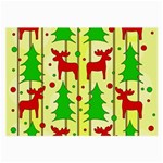 Xmas reindeer pattern - yellow Large Glasses Cloth