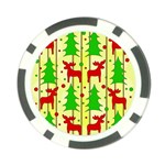Xmas reindeer pattern - yellow Poker Chip Card Guards