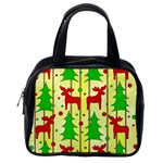 Xmas reindeer pattern - yellow Classic Handbags (One Side)