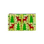 Xmas reindeer pattern - yellow Cosmetic Bag (Small) 