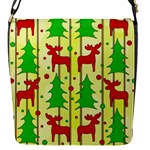 Xmas reindeer pattern - yellow Flap Messenger Bag (S)
