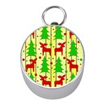 Xmas reindeer pattern - yellow Mini Silver Compasses